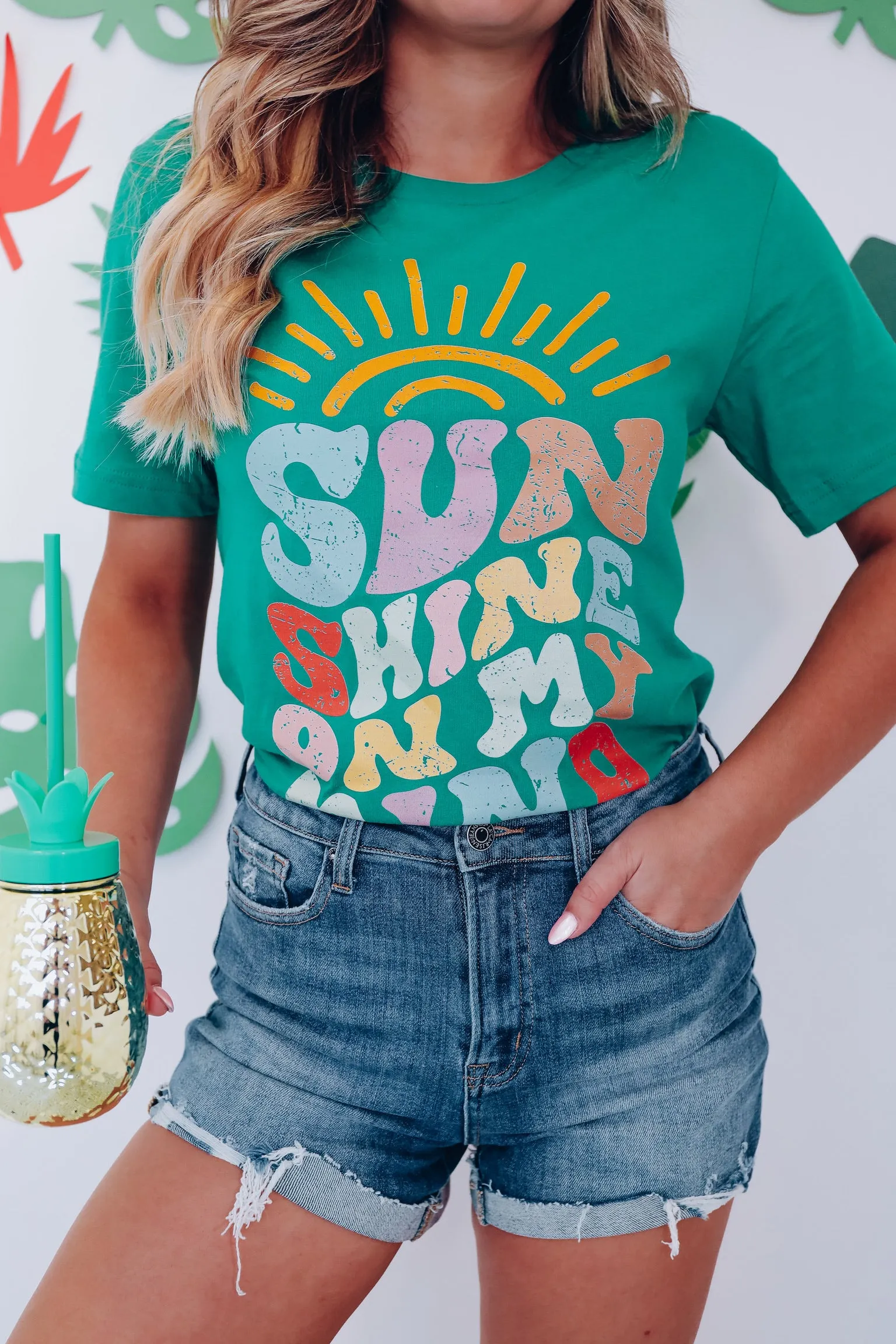 Sunshine On My Mind Graphic Tee - Green