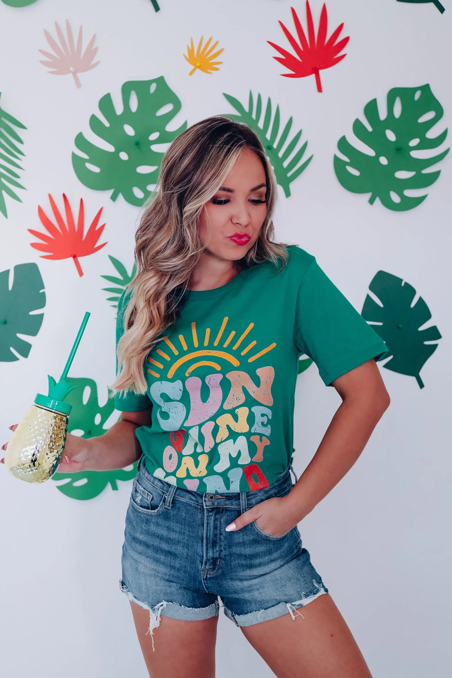 Sunshine On My Mind Graphic Tee - Green