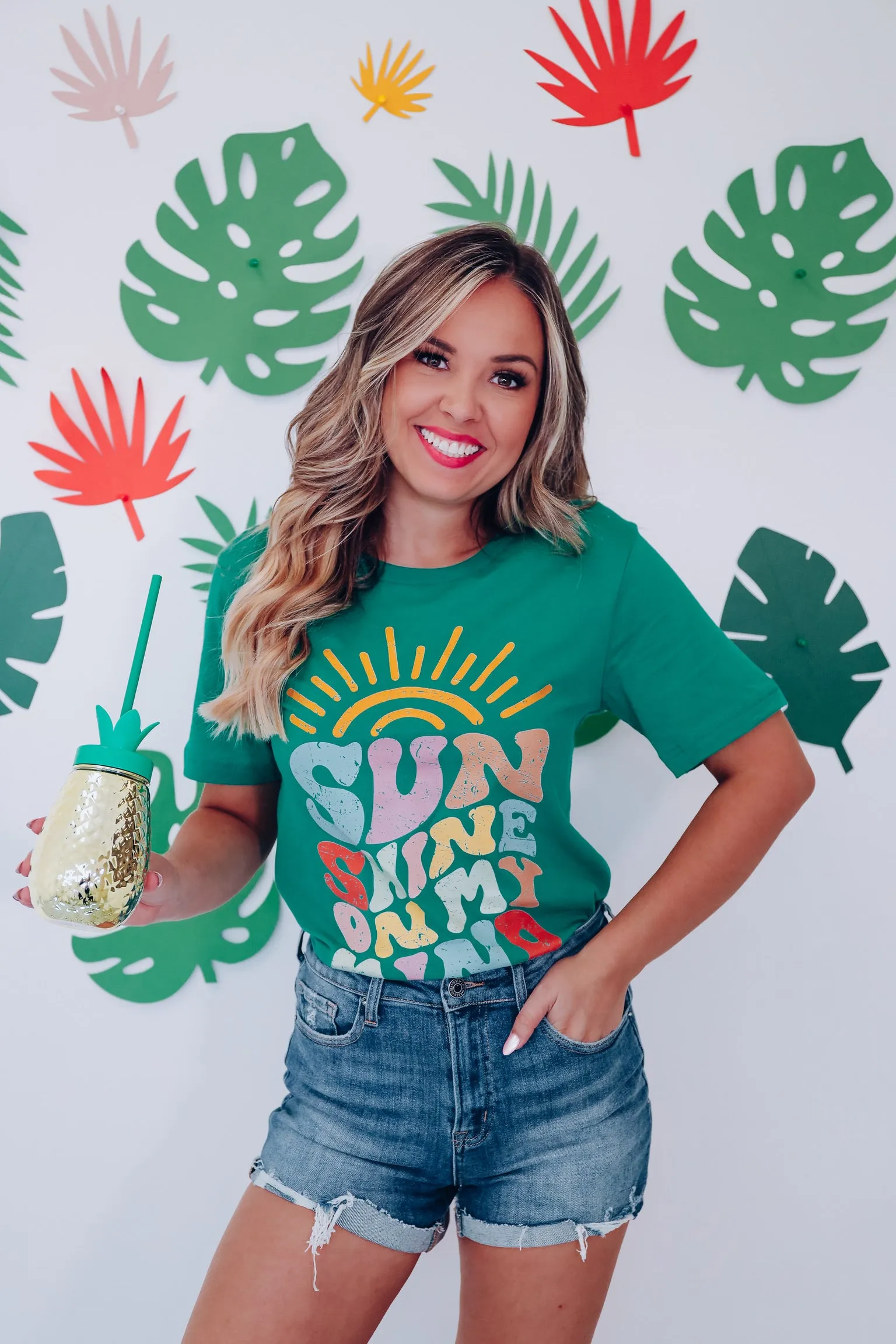 Sunshine On My Mind Graphic Tee - Green