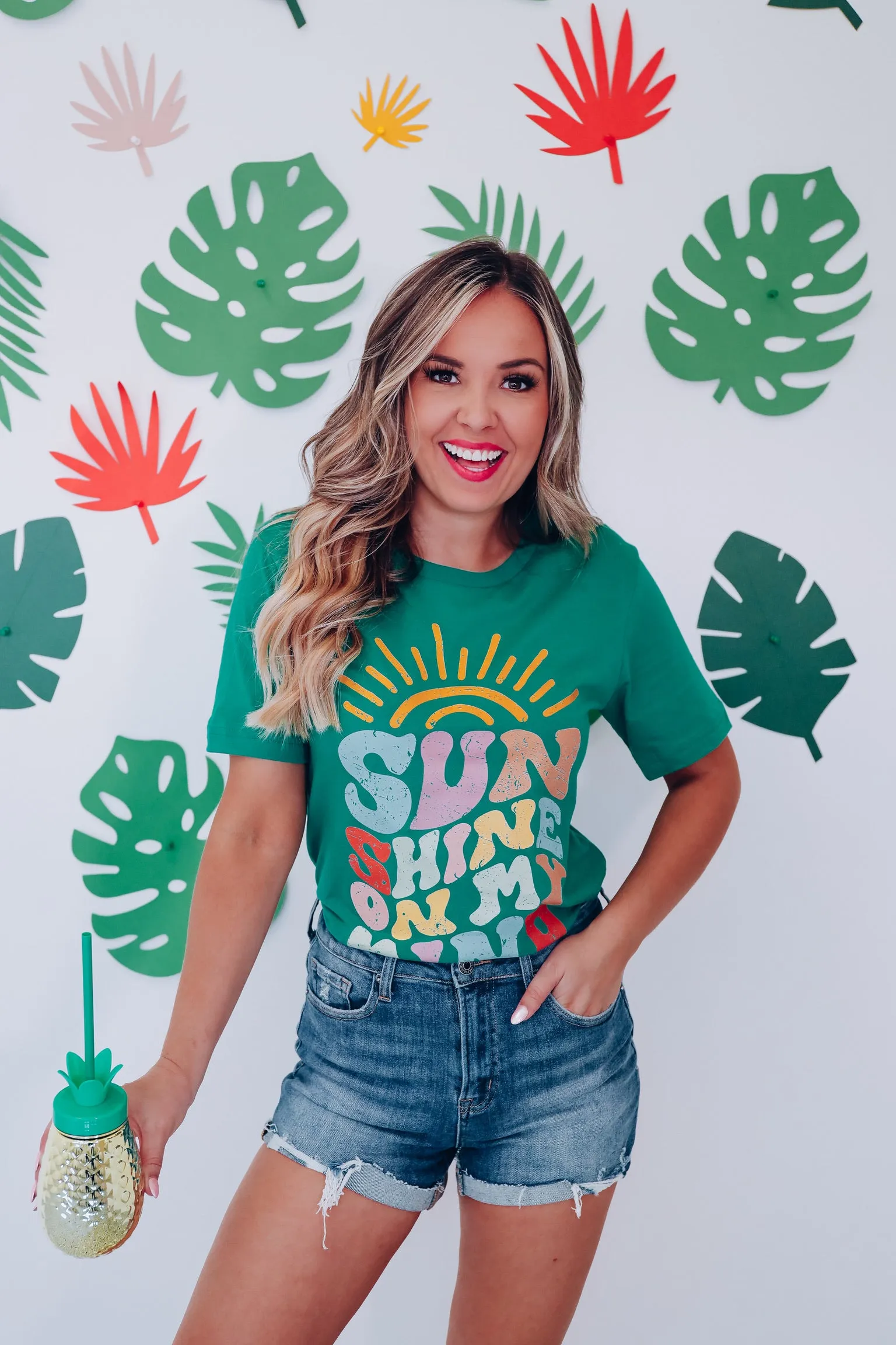 Sunshine On My Mind Graphic Tee - Green