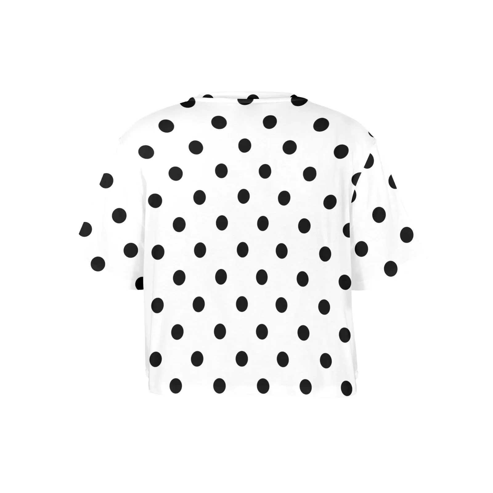 White With Black Polka Dots Women's Cropped T-shirt