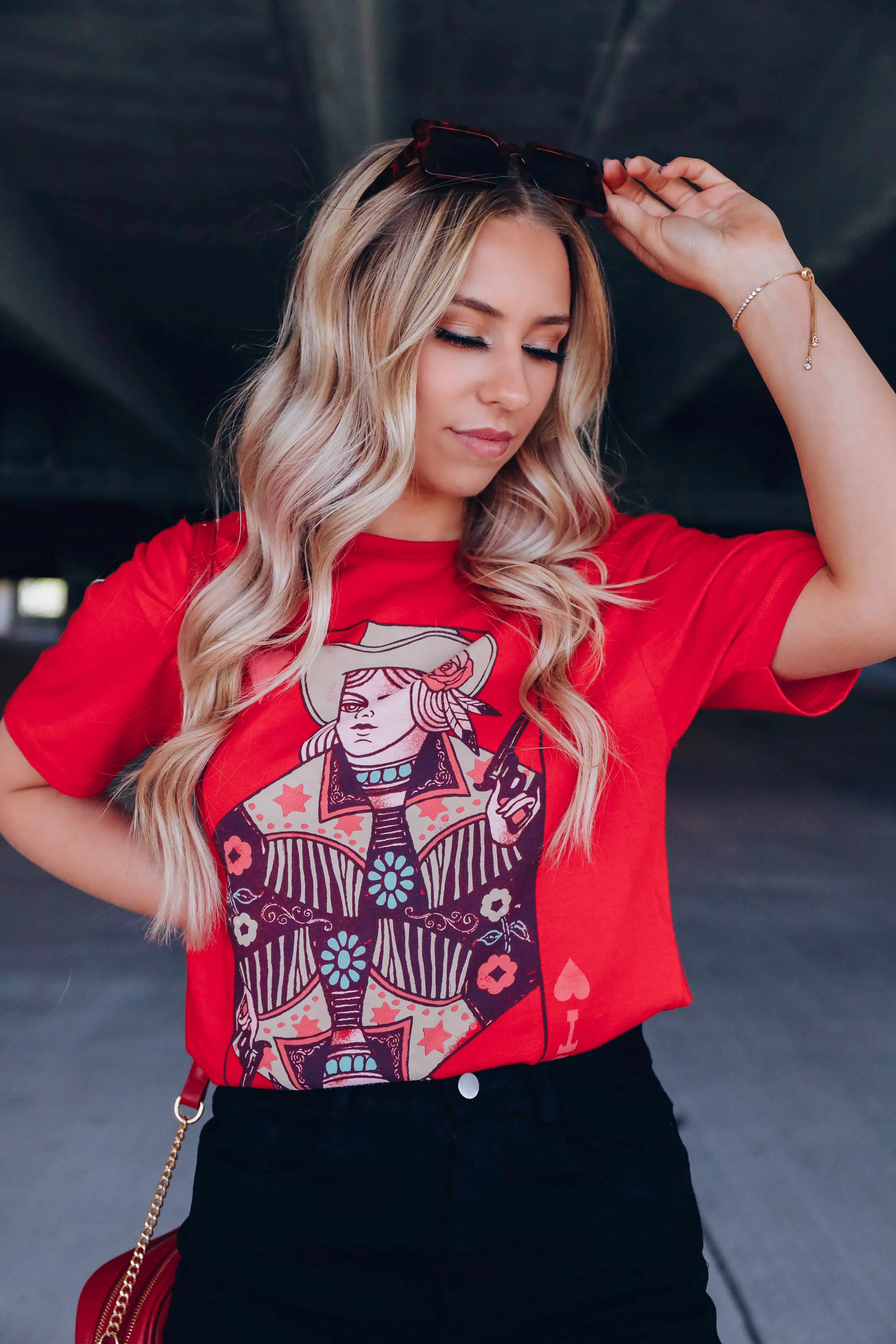 Wild Card Graphic Tee - Red