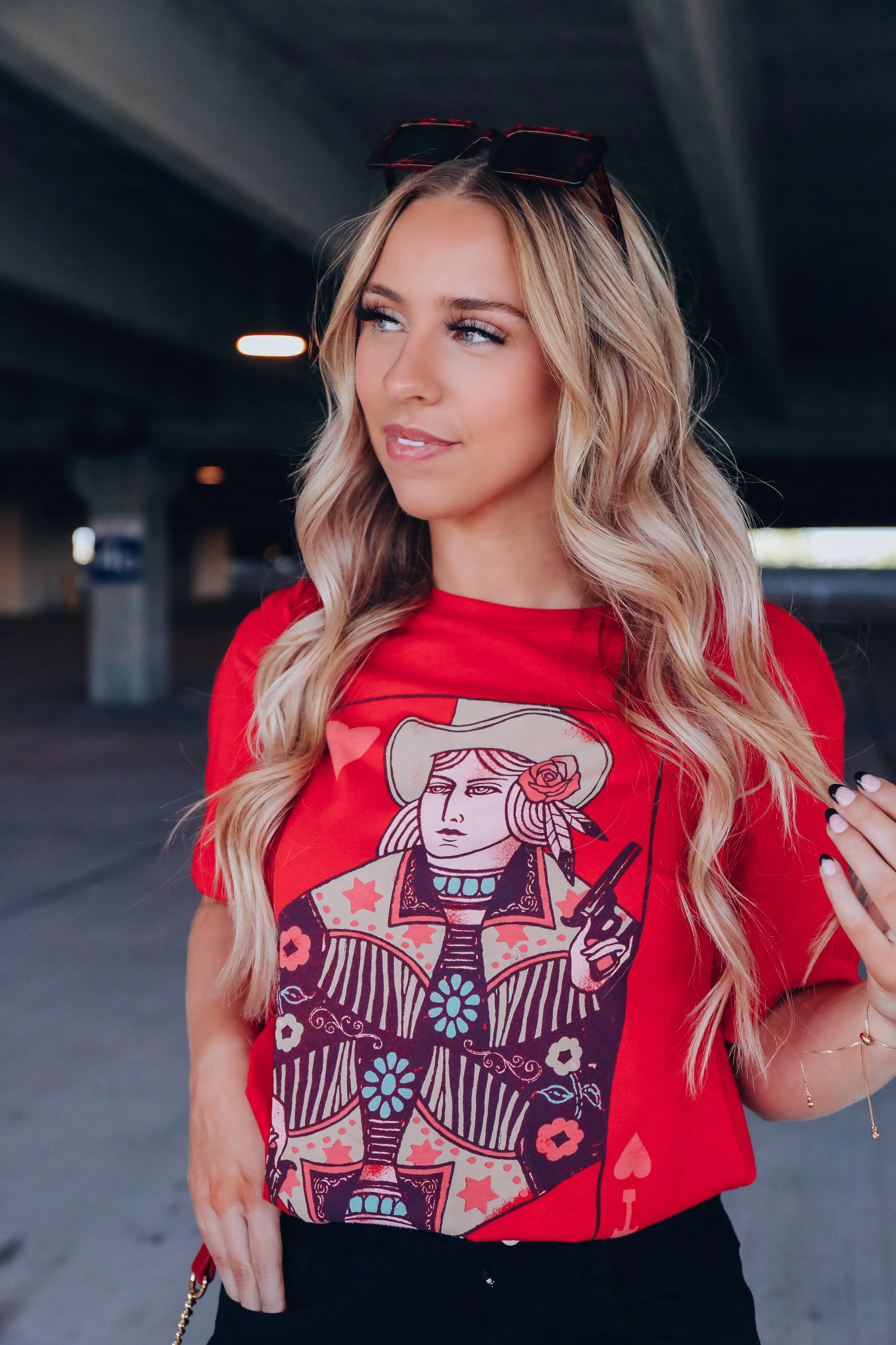 Wild Card Graphic Tee - Red